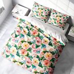 Monohome Flower Spring Çiçekli Pamuk Saten Çift Kişilik Nevresim Takımı