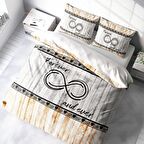 Monohome Forever And Ever 3D Temalı Pamuk Saten Çift Kişilik Nevresim Takımı