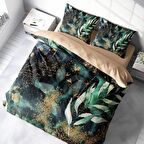 Monohome Floral Watercolor Çiçekli Pamuk Saten Çift Kişilik Nevresim Takımı