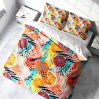 Monohome Exotic Fruits Meyveli Pamuk Saten Çift Kişilik Nevresim Takımı