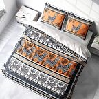 Monohome Lama Tattoo Hayvan Figürlü Pamuk Saten Çift Kişilik Nevresim Takımı