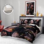 Monohome Premium Luxury Güz Yaprakları Yapraklı Pamuk Saten Çift Kişilik Nevresim Takımı