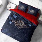 Monohome Merry Christmas 3D Temalı Pamuk Saten Çift Kişilik Nevresim Takımı