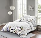 Monohome Beyaz 3D Temalı Pamuk Saten Çift Kişilik Nevresim Takımı