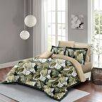 Monohome Yaprak 3D Temalı Pamuk Saten Çift Kişilik Nevresim Takımı