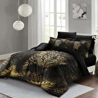 MONOHOME Çift Kişilik Nevresim Takımı Özel Dokuma Pamuk Saten 3d Özel Tasarım Leopar