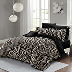 MONOHOME Çift Kişilik Nevresim Takımı Özel Dokuma Pamuk Saten 3d Özel Tasarım Zebra Black