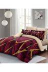 Red Brown 3d Pamuk Saten Çift Kişilik Nevresim Takımı