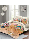 Şeftali Soft Çift Kişilik Nevresim Takımı 3d Pamuk Saten