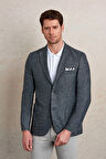 Desenli slim Fit Mono Yaka Casual Ceket