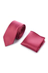 Bordo Düz Saten Kravat Mendil Set | STD