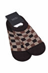 Kahverengi İkili Pamuklu Kareli Babet Çorap | STD