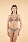 Estiva Aksesuarlı Üçgen Bikini Takımı - Bej