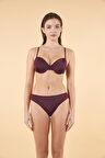 Estiva İnce Askılı Kaplı Bikini Takımı - Mürdüm