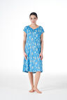 Kadın Yazlık Desenli Kısa Kollu Lycra Viskon Günlük Elbise