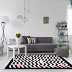 Alanur Yıldız Kaymaz Deri Tabanlı Saçaklı Dijital Halı