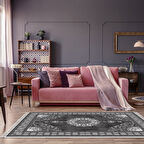 Alanur Yıldız Kaymaz Deri Tabanlı Saçaklı Dijital Halı