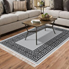 Alanur Yıldız Kaymaz Deri Tabanlı Saçaklı Dijital Halı