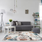 Alanur Trend Kaymaz Dod Tabanlı Saçaklı Dijital Halı