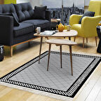 Alanur Trend Kaymaz Dod Tabanlı Saçaklı Dijital Halı