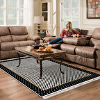 Alanur Yıldız Kaymaz Deri Tabanlı Saçaklı Dijital Halı