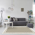 Alanur Star Kaymaz Pamuk Tabanlı Saçaklı Dijital Halı