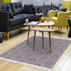 Alanur Star Kaymaz Pamuk Tabanlı Saçaklı Dijital Halı