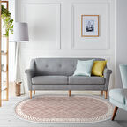 Alanur Yıldız Kaymaz Deri Tabanlı Saçaklı Dijital Halı Oval