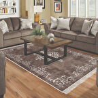 Alanur Yıldız Kaymaz Deri Tabanlı Saçaklı Dijital Halı