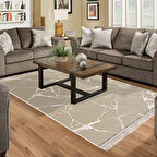 Alanur Star Pamuk Tabanlı Saçaklı Dijital Halı Yuvarlak