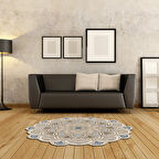 Bonni Lazer Kesim Kaymaz Taban Dijital Baskı Yuvarlak Halı St600156Kr