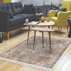 Alanur Yıldız Kaymaz Deri Tabanlı Saçaklı Dijital Halı