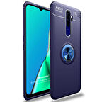 Microsonic Oppo A9 2020 Kılıf Kickstand Ring Holder Lacivert