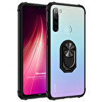 Microsonic Xiaomi Redmi Note 8 Kılıf Grande Clear Ring Holder Siyah