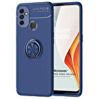Microsonic OnePlus Nord N100 Kılıf Kickstand Ring Holder Lacivert
