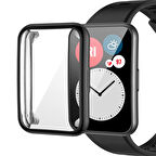 Microsonic Huawei Watch Fit Kılıf 360 Full Round Soft Silicone Siyah