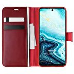 Microsonic General Mobile GM 21 Pro Kılıf Delux Leather Wallet Kırmızı
