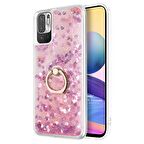 Microsonic Xiaomi Redmi Note 10 5G Kılıf Glitter Liquid Holder Pembe