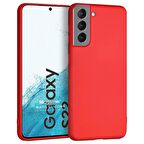 Microsonic Matte Silicone Samsung Galaxy S22 Kılıf Kırmızı