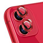 Microsonic Apple Uyumlu iPhone 11 Tekli Kamera Lens Koruma Camı Kırmızı