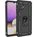 Microsonic Samsung Galaxy A13 4G Kılıf Military Ring Holder Siyah