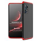 Microsonic Samsung Galaxy A53 5G Kılıf Double Dip 360 Protective Siyah Kırmızı