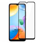 Microsonic Xiaomi Redmi 10C Tam Kaplayan Temperli Cam Ekran Koruyucu Siyah