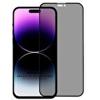 Microsonic Apple Uyumlu iPhone 14 Pro Max Privacy 5D Gizlilik Filtreli Cam Ekran Koruyucu Siyah