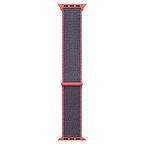Microsonic Apple Watch SE 2022 44mm Hasırlı Kordon Woven Sport Loop Koyu Pembe