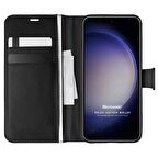 Microsonic Samsung Galaxy S23 Plus Kılıf Delux Leather Wallet Siyah