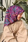 Silk Home Mürdüm Desenli Tivil İpek Eşarp 11432-04