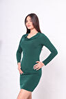 Dökümlü Yakalı Bodycorn Elbise