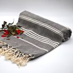 Tardan Elegant Peştemal Banyo Havlusu  Koyu Gri 100*190