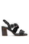 Venüs 2108513Y Kadın Hakiki Deri Topuklu Sandalet Siyah
